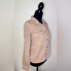 LUCKY BRAND Lightweight Utility Jacket Button Front Shacket Camel Tan Women's XS